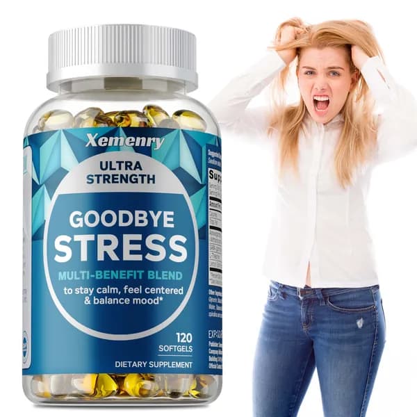 Капсулы Xemenry Goodbye Stress Softgels разработаны для снятия стресса, успокоения и балансировки эмоций.