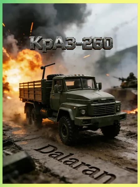 КрАЗ-260 сборная модель грузовика 1/72 СССР 1980 без клея, Dalaran (наследник КрАЗ-255В)
