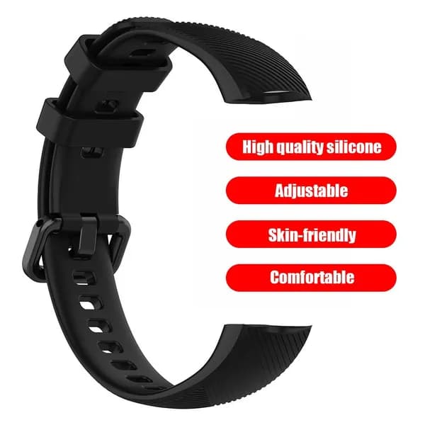 Силиконовый ремешок для Huawei Honor Band 5 и Band 4, чёрный