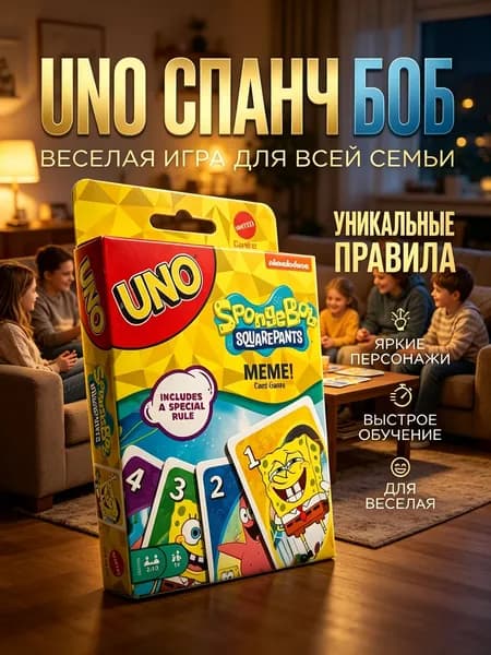 Настольная карточная игра UNO SpongeBob