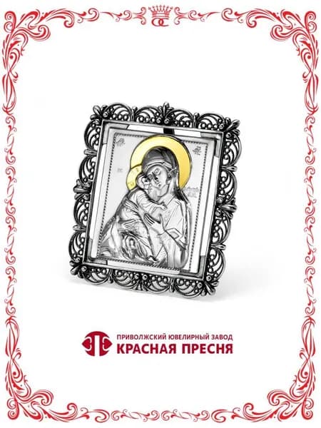 Икона из серебра Владимирская Божия Матерь золочение Б93010778В1