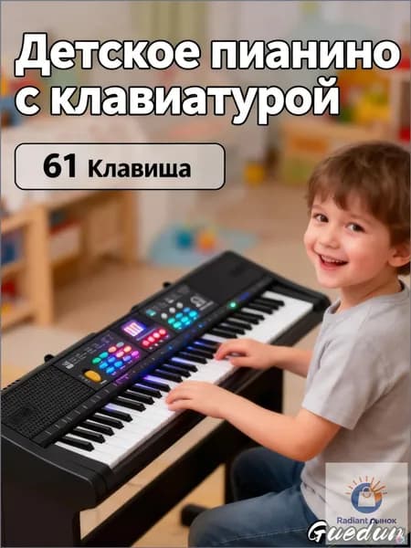 Электрическое клавишное пианино,61 клавиша,USB-микрофон для начинающих