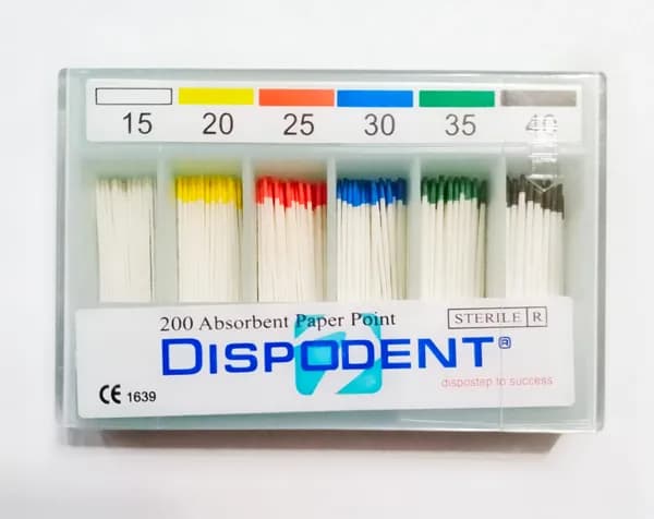 Штифты бумажные 02 №15-40, 200 шт, (Dispodent)