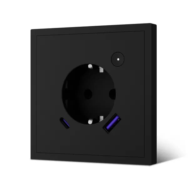 Умная розетка MVAVA Echo ZigBee с USB Type-C, быстрая зарядка 20Вт, с таймером, с Алисой, чёрная