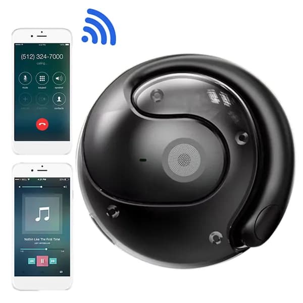 Наушники беспроводные с микрофоном AI-переводчик, Bluetooth, USB Type-C, черный