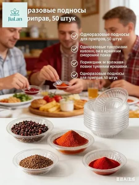 Тарелки одноразовые пластиковые белые, 50 шт, 8.5 см, для праздника, плотные, суповые