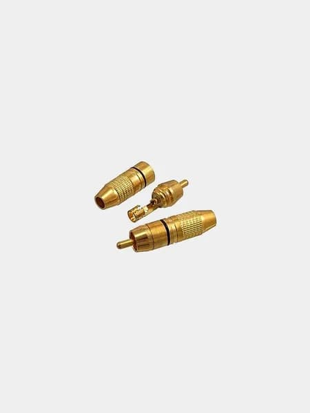Разъем RCA "шт" металл цвет золото на кабель красный или черный