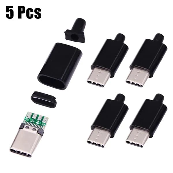 5 шт. USB 3.1 Type C папа, линия пайки на печатной плате с черным или белым корпусом