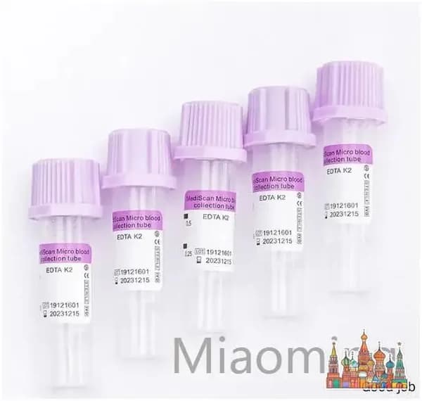 Микропробирки сиреневые с ЭДТА на 0,5 мл для ветеринарной гематологии, популярный набор из 100 единиц