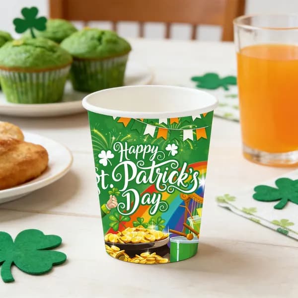 Ирландский фестиваль St. Pat's Cretan Festival Тематический одноразовый бумажный стаканчик для вечеринок