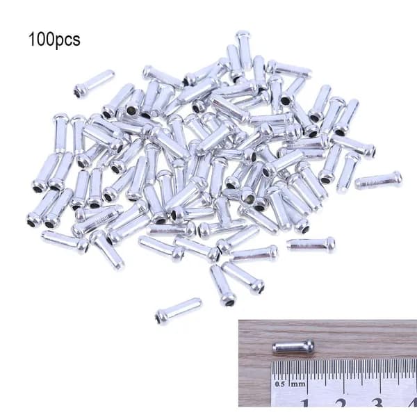 наконечники для тормозных тросов, алюминий, 100 шт, 7x3 мм, серебристые