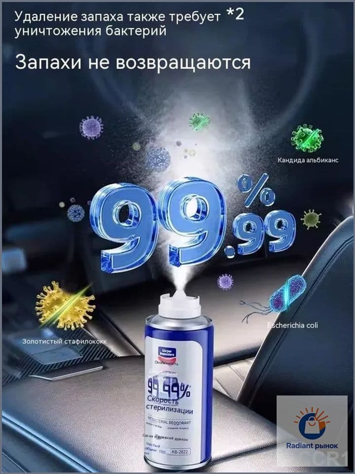 свежитель-очиститель кондиционера. Ликвидатор / нейтрализатор запахов в салоне автомобиля.180 мл