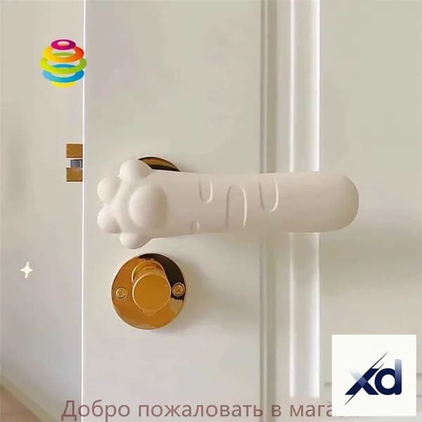 Силиконовая дверная ручка с кошачьей лапой, защитная крышка от ударов, антистатическая