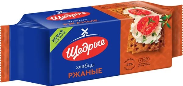 Хлебцы ржаные ЩЕДРЫЕ, 100г