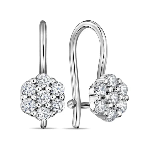 Серьги детские из белого золота с фианитами MIUZ Diamonds