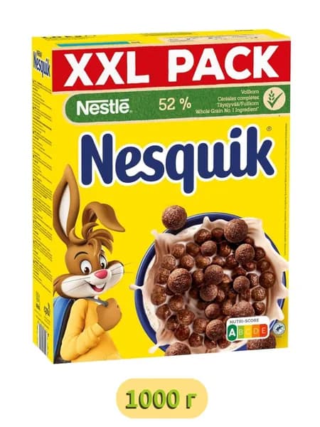 Готовый завтрак NESQUIK XXL хрустящие шарики с какао, 1000 г.