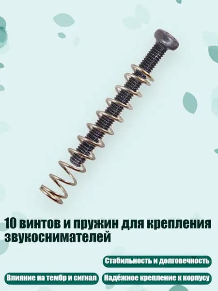 10 винтов и пружин для крепления звукоснимателей, Черный с серебристым отливом