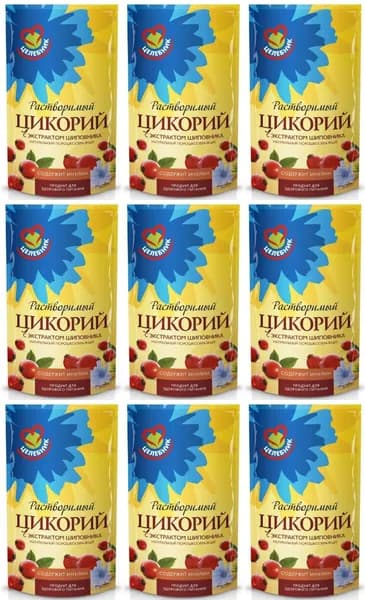 Славкофе Цикорий растворимый Целебник, с экстрактом шиповника, 85 г, 9 шт