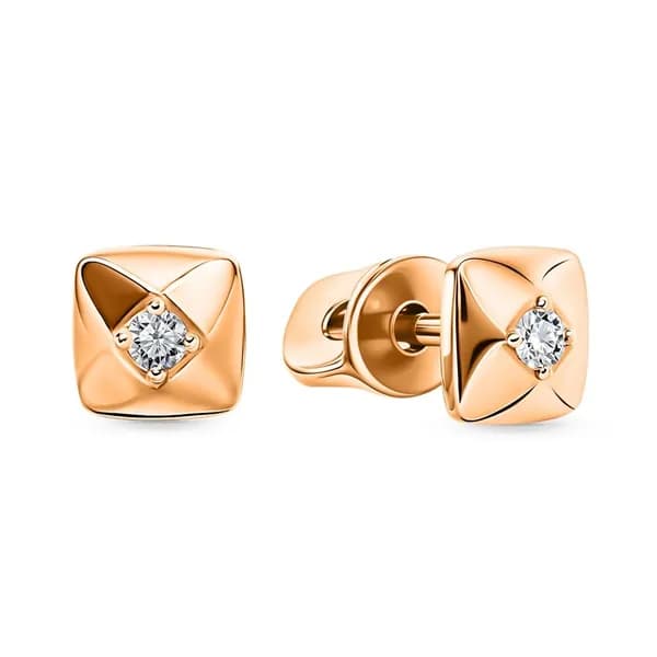 Серьги женские с фианитами из красного золота 375 пробы 585GOLD