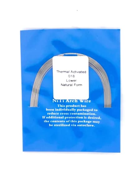 Дуга ортодонтическая NiTi круглая 018, нижняя, термоактивная Natural A-quality, 10 шт