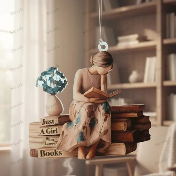 Декоративная акриловая табличка Девушка, которая любит книги для книжных полок и настенного декора