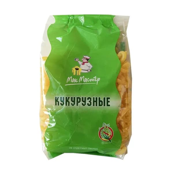 Макмастер Макаронные изделия "Кукурузные" рожок 300 гр/