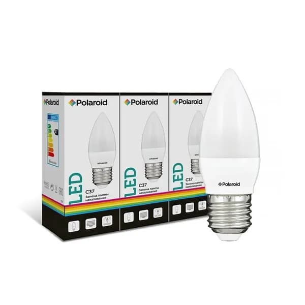 Светодиодная лампа Polaroid 220V C37 5,5W 3000K E27 470lm (3 шт.)