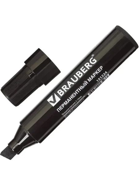 Маркер спиртовой Brauberg Jumbo, перманентный, скошенный наконечник, черный