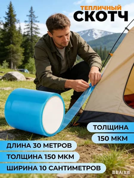 Клейкая лента для ремонта палаток, универсальный скотч, 30 метров, 10 см, 150 мкм, водостойкий, для туризма, кемпинга, дачи
