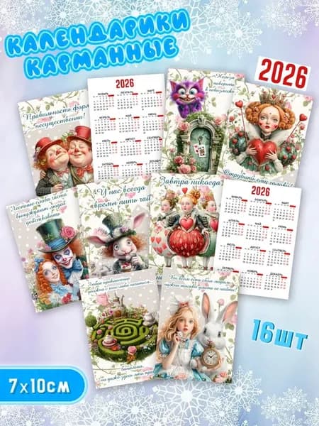 Мини календари карманные ламинированные