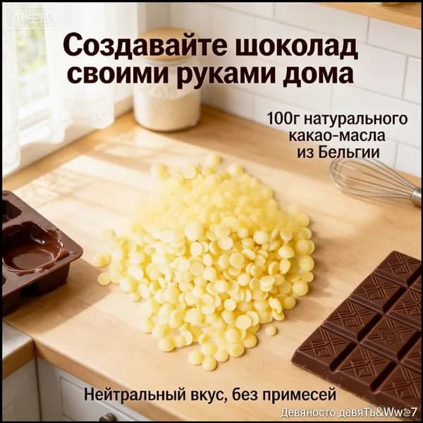 Какао-масло Рафинированное 100г. 1шт.