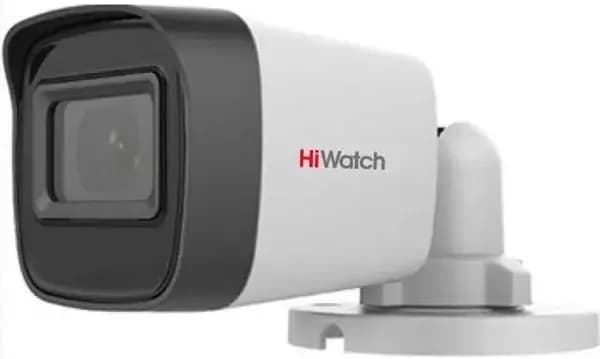 Камера видеонаблюдения аналоговая HiWatch уличная цилиндрическая, 2 Мп, 2.4-2.4мм HD-CVI HD-TVI цвет белый (DS-T500(С) (2.4 MM)