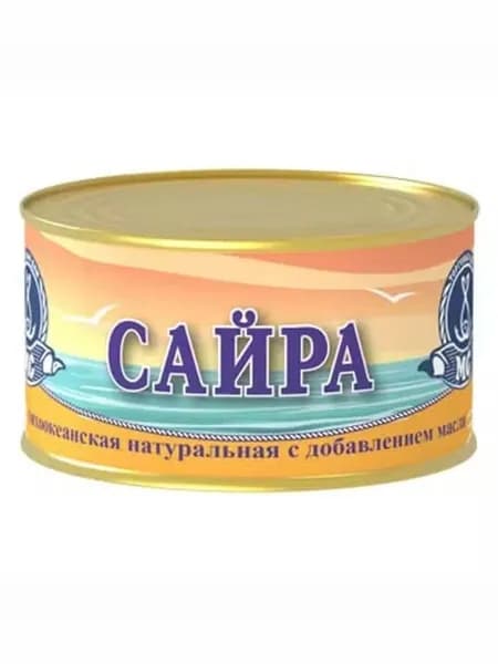 Сайра Морское Содружество натуральная с добавлением масла 240 г