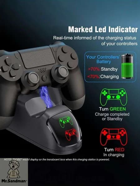 Док-станция для зарядки 2 геймпадов PS4 (Pro/Slim) беспроводное зарядное устройство для контроллеров DualShock 4