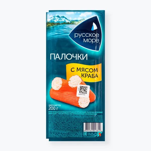 Крабовые палочки с мясом краба 200 г, Русское море