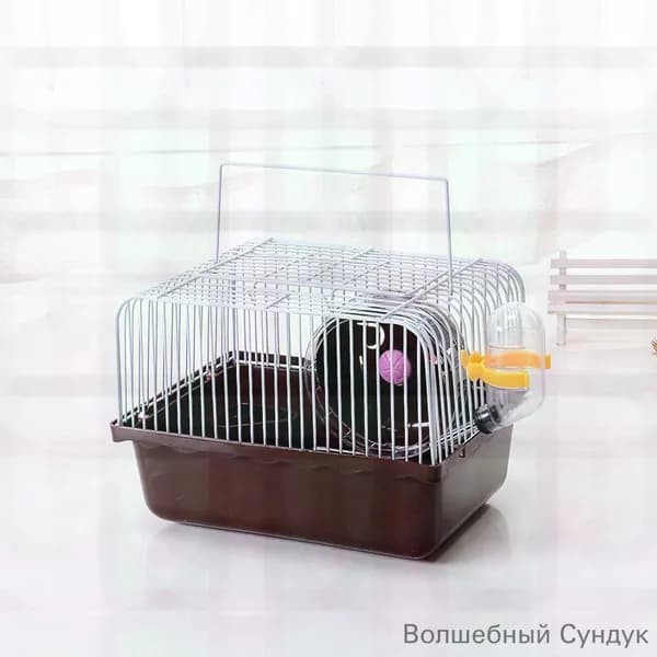 Переносная клетка для хомяка с колесом, голубая, пластиковая, для грызунов, 23x17x16 см