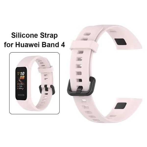 Ремешок для Huawei Band 4, силиконовый, розовый, 5 мм