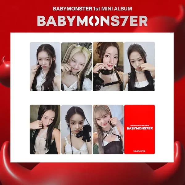 Карточки BABYMONSTER k-pop карточки коллекционные карты 5.4*8.6cm 7 шт
