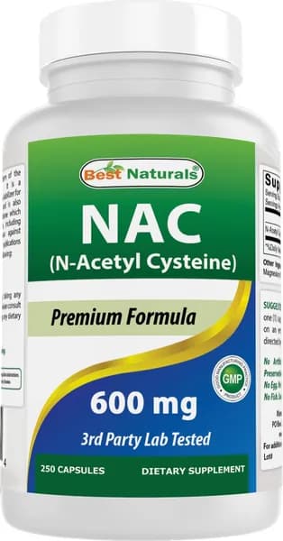 Best Naturals NAC - N ацетилцистеин 600 мг 120 капсул - n ацетилцистеин - мощный антиоксидант
