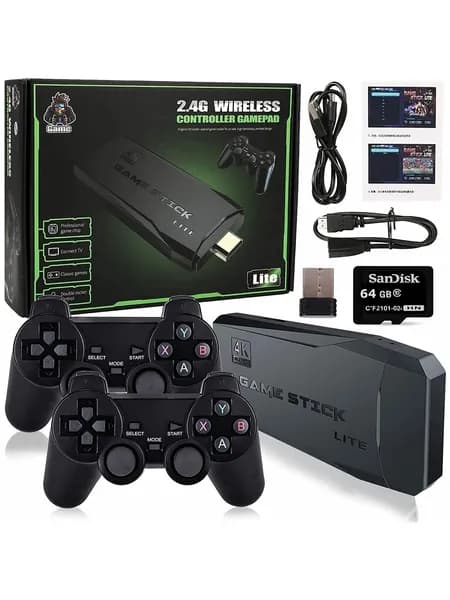 Игровая приставка 15000 игр /портативная игровая/Беспроводная приставка Game Stick Lite 64gb