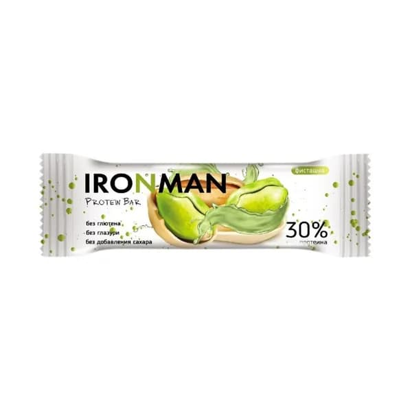 Батончик Ironman Protein bar протеиновый фисташка 50 г