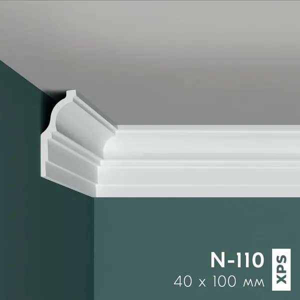 Плинтус потолочный ПРАЙМДЕКОР XPS N-110 100/40, 2м