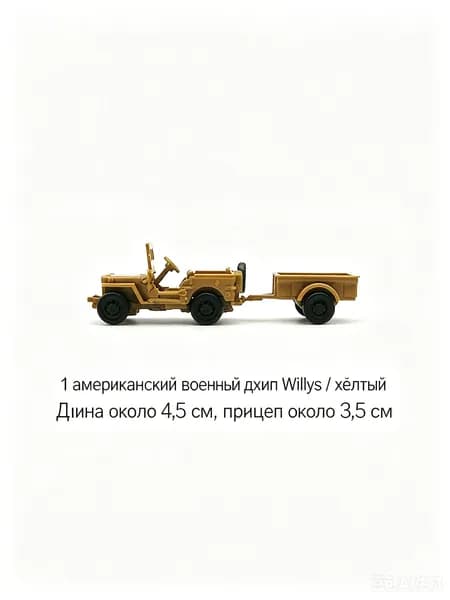 Сборная модель джипа Willys 4D масштаб 1/72, американский военный многоцелевой внедорожник, коллекционная автоигрушка