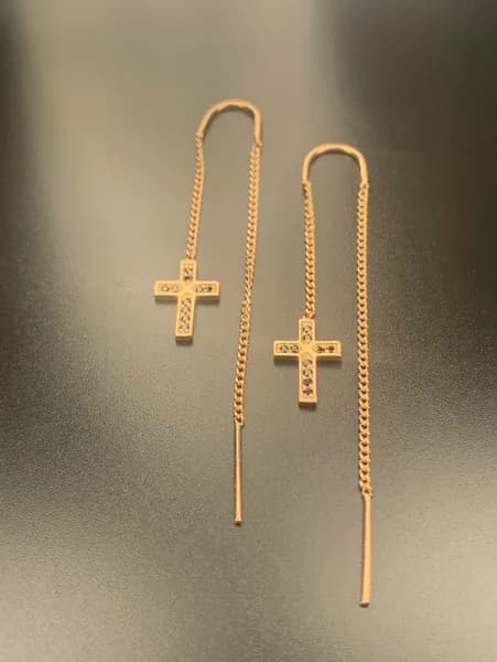 Jewelry Valley Серьги ювелирные с черными фианитами, золочение, серебро 925 пробы