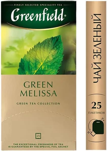 Чай в пакетиках зеленый Greenfield Green Melissa, 25 шт Мелисса