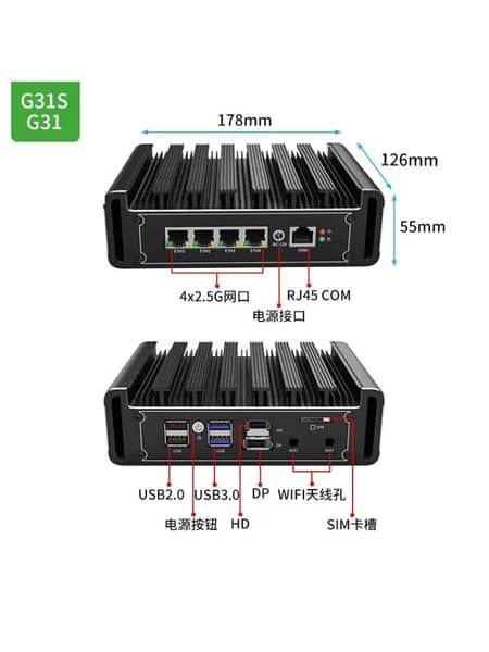 Мини-ПК (Intel Celeron 7305, RAM 8 ГБ, SSD 128 ГБ, ), m8, черный