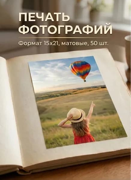 Печать фотографий 15х21, матовые, 50 шт.