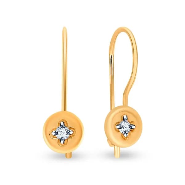 Серьги детские с фианитами из красного золота 375 пробы 585GOLD