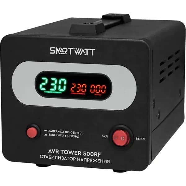 Напольный стабилизатор напряжения SMARTWATT AVR TOWER 500RF (140W - 260W, 500VA, 0.5 кВт, 50-60 Гц, розеток - 1, LED-дис