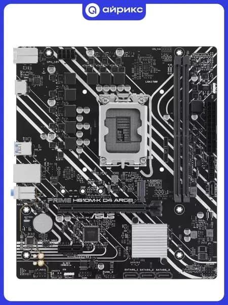 Материнская плата ASUS PRIME H610M-K D4 ARGB (LGA 1700, Intel Н610, 64 ГБ, PCIE 4.0), 90MB1HN0-M0EAY0